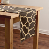 Bruin Giraffe Skin Pattern Korte Tafelloper (Voorbeeld)