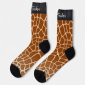 Bruin Giraffe Spots Animal Print op maat Sokken (Links)