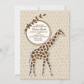 Bruin Giraffe Uitnodiging (Voorkant)