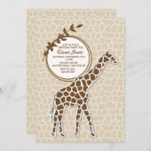 Bruin Giraffe Uitnodiging (Voorkant / Achterkant)