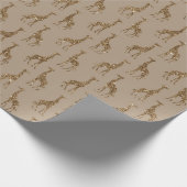Bruin Giraffe van crème Cadeaupapier (Hoek)
