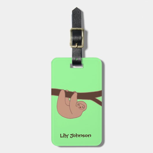 Bruin glimlach met hartsnoer bagagelabel (Voorkant verticaal)