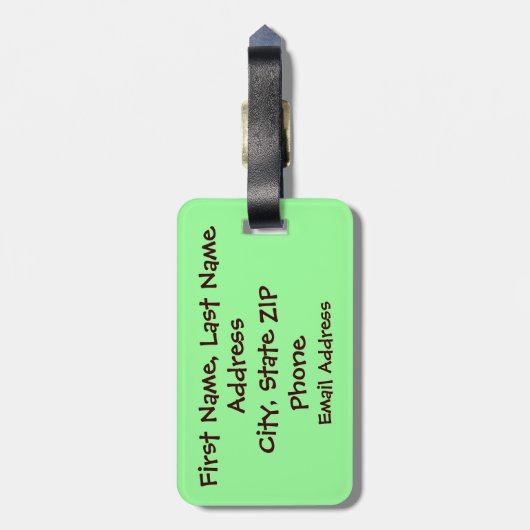 Bruin glimlach met hartsnoer bagagelabel (Achterkant verticaal)