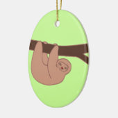 Bruin glimlach met hartsnoer keramisch ornament (Links)
