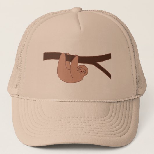 Bruin glimlach met hartsnoer trucker pet (Voorkant)