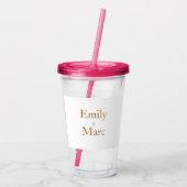 Bruin Glitter Acryl Drinkbeker (Achterkant)