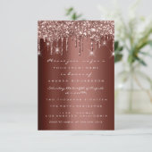 Bruin Glitter Drips Roos 60e 70e verjaardag Lux Kaart (Staand voorkant)