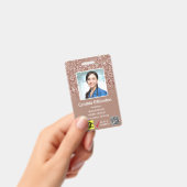 Bruin Glitter Medical Foto ID QR Barcode Badge (Handheld)