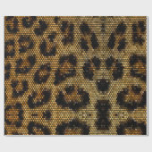 Bruin Glitterig Luipaard Patroon Cadeaupapier (Vlak)