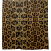 Bruin Glitterig Luipaard Patroon Douchegordijn (Voorkant)