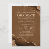 Bruin Gold Agate Fotogradustrie Uitnodiging (Voorkant)