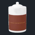 Bruin Gold Colors Professional Trendy Jouw naam Theepot<br><div class="desc">Deze sjabloon kan worden aangepast aan alle professionele beroepen.</div>