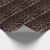 Bruin Gold Elegant Classy Art Deco Pattern Luxe Cadeaupapier (Hoek)