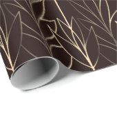 Bruin Gold Elegant Classy Art Deco Pattern Luxe Cadeaupapier (Rol Hoek)
