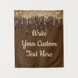 Bruin Gold Glitter Birthday Foto achtergrond Wandkleed