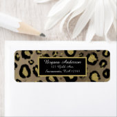 Bruin Gold Glitter & Black Leopard Sweet 16 Party Etiket (Insitu)