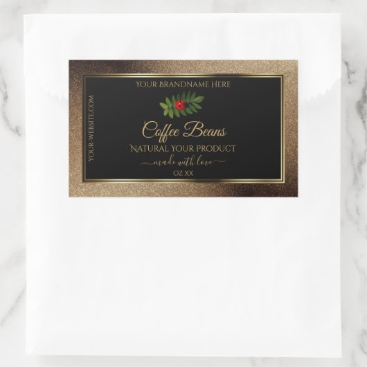 Bruin Gold Glitter Black Product Labels Ladybug (Tas)