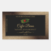 Bruin Gold Glitter Black Product Labels Ladybug (Voorkant)