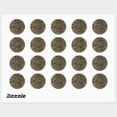 Bruin Gold Glitter en zwart Baby shower Ronde Sticker (Vel)