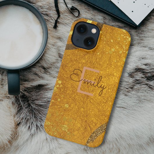 Bruin Gold Glitter Modern Stijlvol Fancy iPhone Hoesje