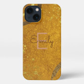 Bruin Gold Glitter Modern Stijlvol Fancy iPhone Hoesje (Achterkant)