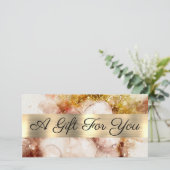 Bruin Gold Glitter-Waterverf Cadeaubon (Staand voorkant)