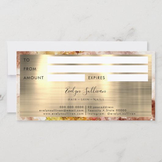 Bruin Gold Glitter-Waterverf Cadeaubon (Achterkant)
