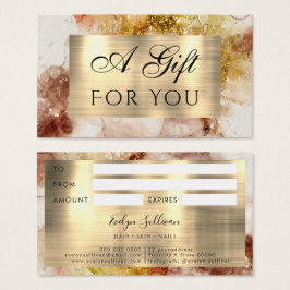 Bruin Gold Glitter-Waterverf Cadeaukaart Visitekaartje