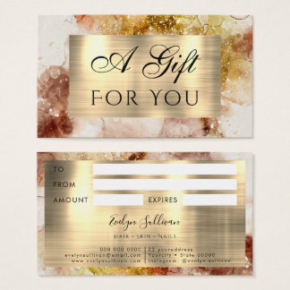 Bruin Gold Glitter-Waterverf Cadeaukaart Visitekaartje