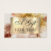 Bruin Gold Glitter-Waterverf Cadeaukaart Visitekaartje (Voorkant)