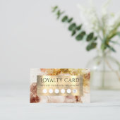 Bruin Gold Glitter-Waterverf Loyalty-kaart Visitekaartje (Staand voorkant)