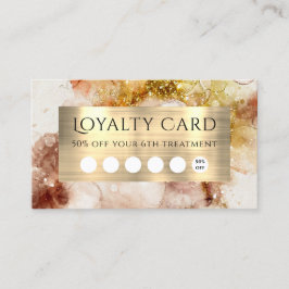Bruin Gold Glitter-Waterverf Loyalty-kaart Visitekaartje