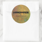 Bruin Gold Green Earthy Abstract Design Handgemaak Ronde Sticker (Tas)