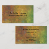 Bruin Gold Green Earthy Abstract Design Visitekaartje (Voorkant / Achterkant)