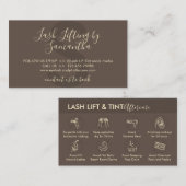 Bruin Gold Lash Lift Tint Aftercare Instructions Visitekaartje (Voorkant / Achterkant)