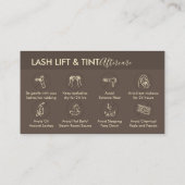 Bruin Gold Lash Lift Tint Aftercare Instructions Visitekaartje (Achterkant)