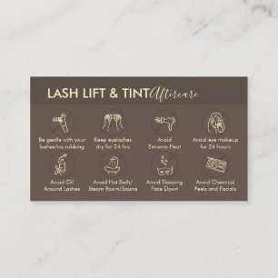 Bruin Gold Lash Lift Tint Aftercare Instructions Visitekaartje