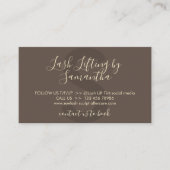 Bruin Gold Lash Lift Tint Aftercare Instructions Visitekaartje (Voorkant)