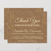 Bruin Gold Leopard Textured Heart Hartelijk dank (Voorkant / Achterkant)