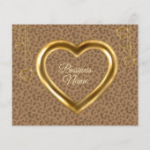 Bruin Gold Leopard Textured Heart Hartelijk dank (Achterkant)