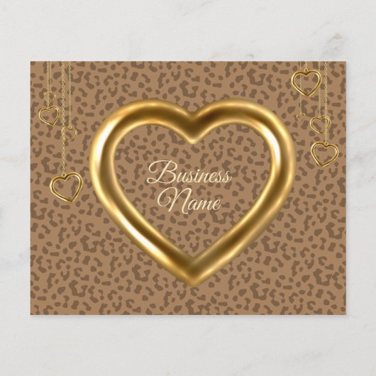 Bruin Gold Leopard Textured Heart Hartelijk dank (Achterkant)