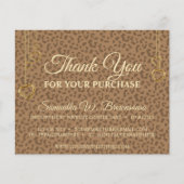 Bruin Gold Leopard Textured Heart Hartelijk dank (Voorkant)