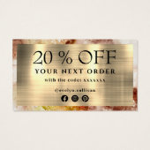 Bruin Gold-waterverf - bedankt voor de kortingskaa Visitekaartje (Achterkant)