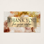 Bruin Gold-waterverf - bedankt voor de kortingskaa Visitekaartje (Voorkant)