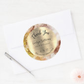 Bruin Gold waterverf Dank u wel Ronde Sticker (Envelop)