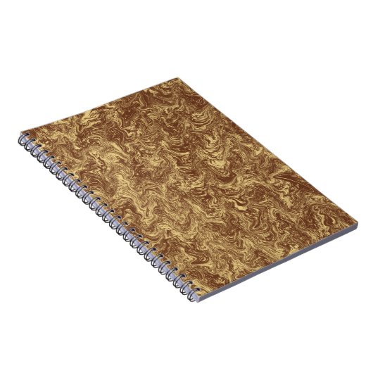 Bruin Goldish Liquid Swirl Pattern Notitieboek (Rechterzijde)