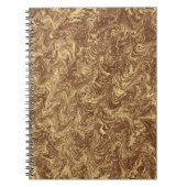 Bruin Goldish Liquid Swirl Pattern Notitieboek (Voorkant)