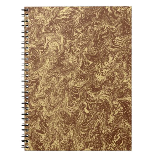 Bruin Goldish Liquid Swirl Pattern Notitieboek (Voorkant)