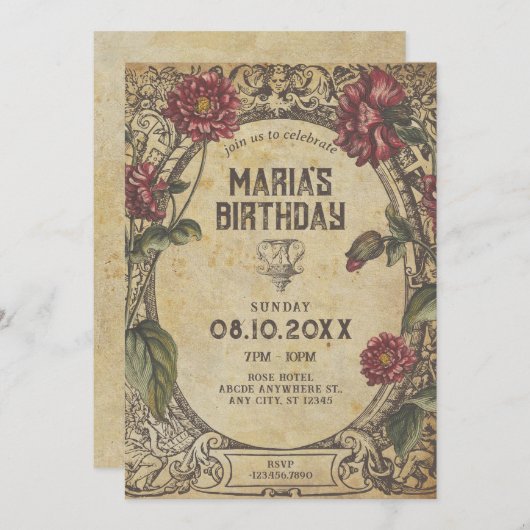 Bruin gothic Classic Kaart (Voorkant / Achterkant)