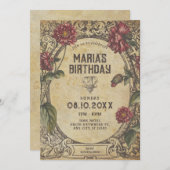 Bruin gotisch vintage klassieker kaart (Voorkant / Achterkant)